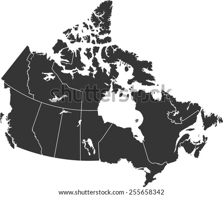Detailed vector map of the Canada