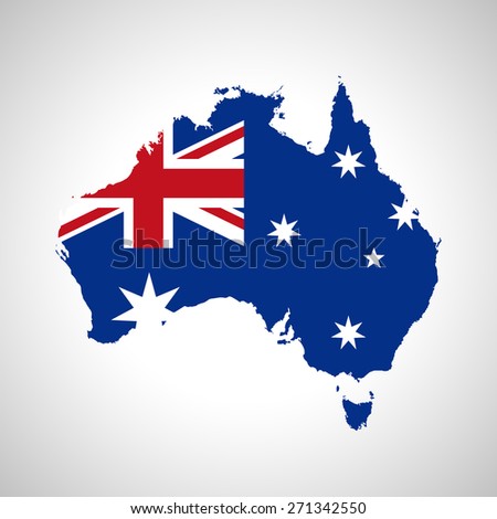 Map and flag of Australia