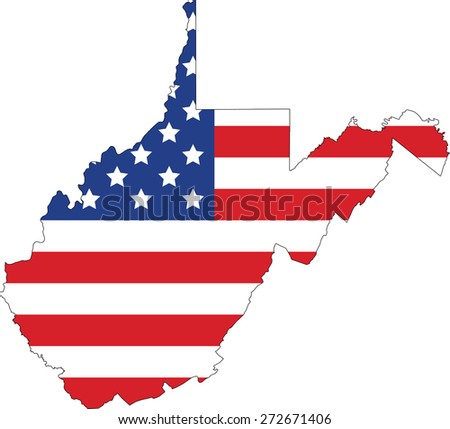 Map and flag of West Virginia