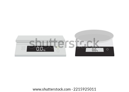 Digital scales vector illustration. flat style design scales. modern scales