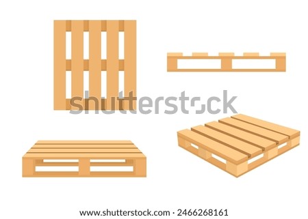 Wood pallet icon. Set of wooden pallet vector icons isolated on white background