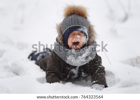 Similar – Image, Stock Photo Baby in winter park