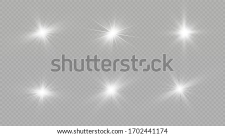 Light effect. Bright Star. Light explodes on a transparent background. Bright sun. 商業照片 © 