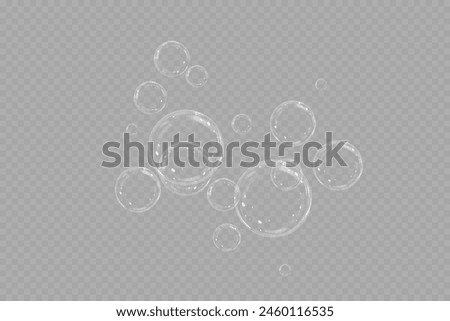 Realistic soap bubbles.Flying bubbles on a transparent background.	