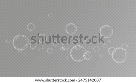 Realistic soap bubbles.Flying bubbles on a transparent background.	