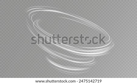 Light white Twirl. Curve white line light effect.Smooth holiday light line with lighting effects. Light cool whirlwind. curve effect