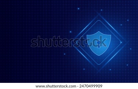 Cyber security technology concept , Shield With Keyhole icon , personal data , vector illustration.