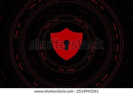 Cyber security technology concept , Shield With Keyhole icon with world map background , personal data , vector illustration.	
