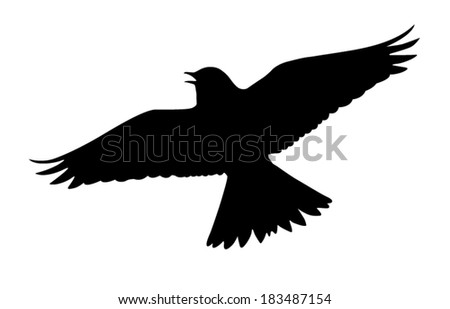 Vector Images Illustrations And Cliparts Vector Silhouette Of The Skylark Singing In The Courtship Flight Hqvectors Com