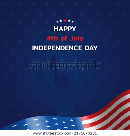 4th of July - Independence day celebration background. with the statue of liberty background. Vector independence day celebration for USA independence day. July 4th theme navy background.