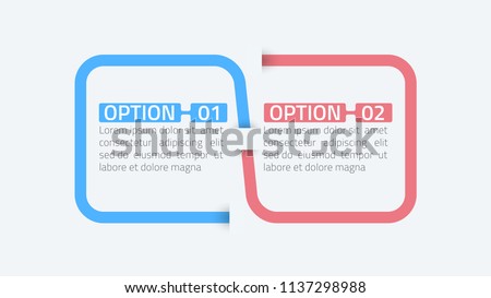 Two step infographic and number options, process line. Vector illustration. Can be used for presentations, banner, web design.