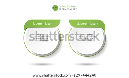 Modern green design layout. Vector infographic elements. Can be used for banner, logo, info chart, presentation, web design.
