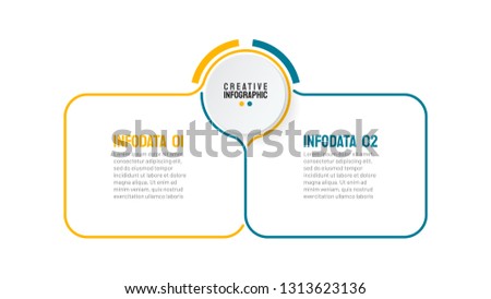 Vector thin line infographic template. Business concept with 2 option. Can be used for workflow layout, diagram, annual report, web design, presentation.