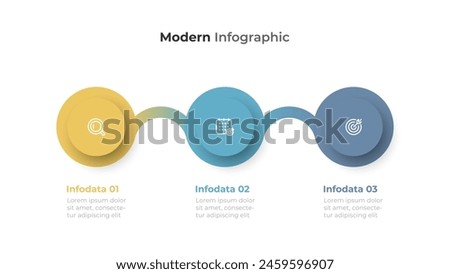 Business Process: Timeline infographic label design with marketing icons and 3 options or steps. Vector illustration.