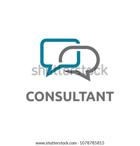 Bubble Speech Logo Design Element related to chat app, consultant, communication, and translation