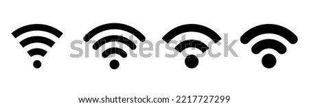 Set of 4 wifi icon flat glyph style, trendy and modern style, clipart design template