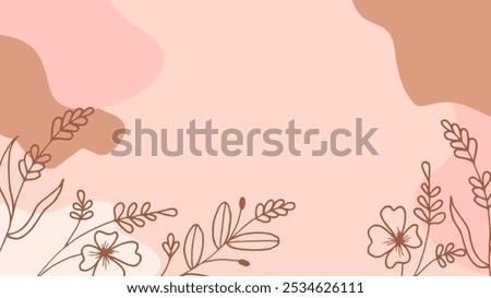 A whimsical hand-drawn foliage design with flowing branches, suitable for event backgrounds, stationery, or website page with a soft color scheme.