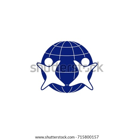 Human Figure With Globe Logo Concept