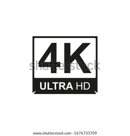 4K Ultra HD symbol vector graphics, high definition 4K resolution mark, logo, monogram, UHD - 2160p