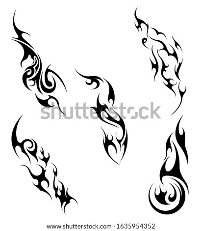 set east abstract tattoo stickers fire flame burn