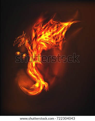 abstract fire dragon make any size