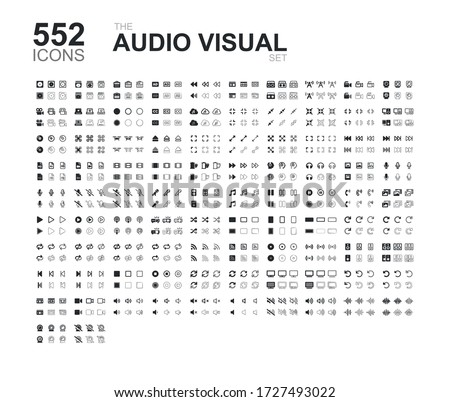 Set of 552 audio and visual icons, camera, microphone, drones & much more - In 6 styles.