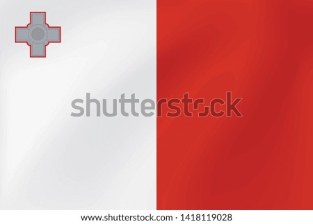 Vector national flag of Malta - Illustration for sports competition, traditional or state events.