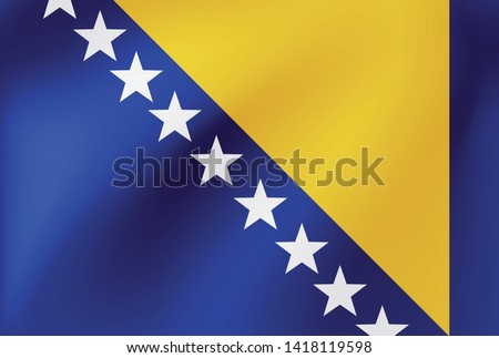Vector national flag of Bosnia and Herzegovina - Illustration for sports competition, traditional or state events.

