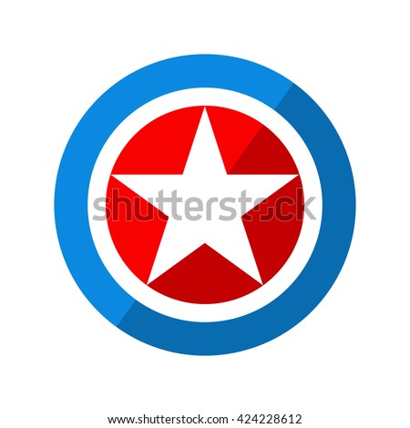 Shield with National Colors of America, Vector Illustration on white background