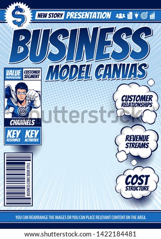business comic cover template background, flyer brochure speech bubbles, doodle art, Vector illustration, you can place relevant content on the area.