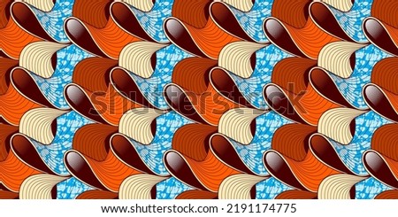 africa abstract seamless pattern, curve lines free form shape, tribal textile art, hand-draw rough background vibrant colors, fashion artwork for Fabric print, clothes