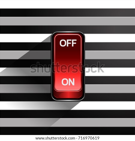 graphic resources. Toggle switch turn on / off. on black and white background. vector illustration.