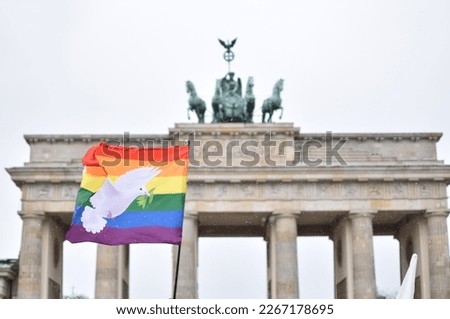 Similar – Image, Stock Photo Demo at the Brandenburg Gate