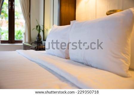 Pillows, mattresses orange light sleep.