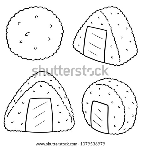 vector set of rice ball