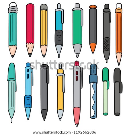 vector set of pen and pencil