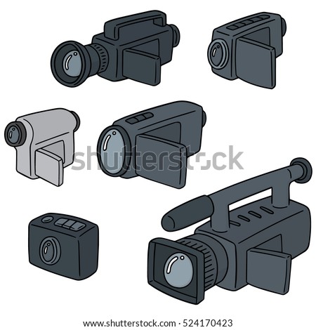 vector set of video camera