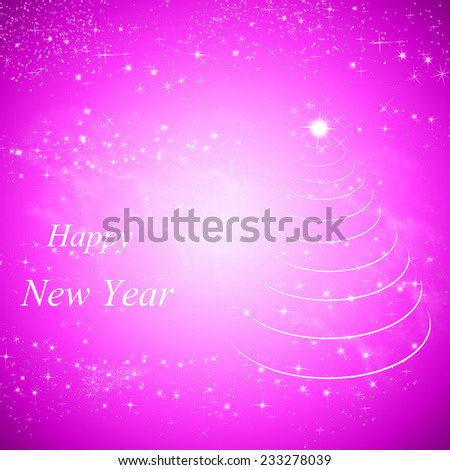 Happy New Year lettering Greeting Card. Pink