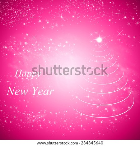 Happy New Year lettering Greeting Card. Rose