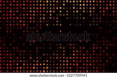 Dark Silver, Gray vector pattern with symbol of cards. Colorful gradient with signs of hearts, spades, clubs, diamonds. Pattern for leaflets of poker games, events.