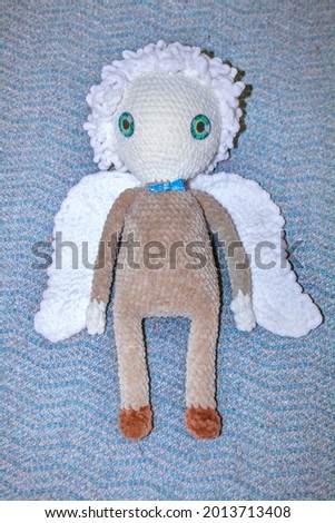 Little cute plush angel inspired with Good Omens Foto d'archivio © 