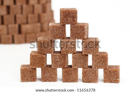 Tower from pieces of brown sugar