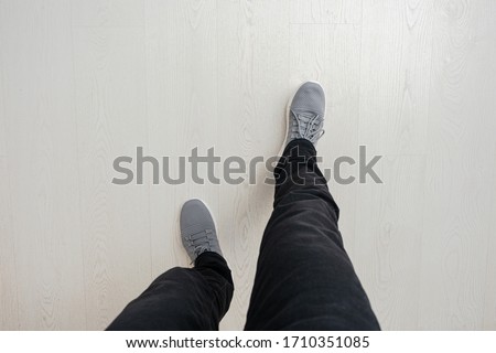 Similar – Image, Stock Photo Top view of feet on sand