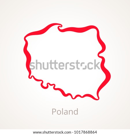 Outline map of Poland marked with red line.