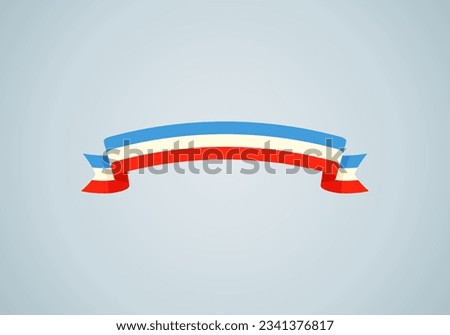 Ribbon with flag of Mannheim in flat design style.