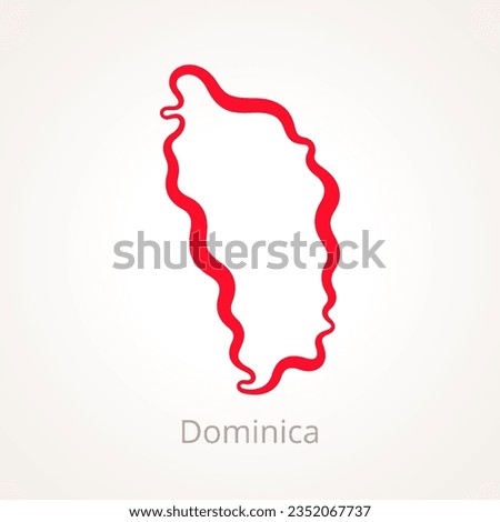 Outline map of Dominica marked with red line.