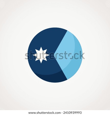 Circular flag of Minnesota. Flat design style.