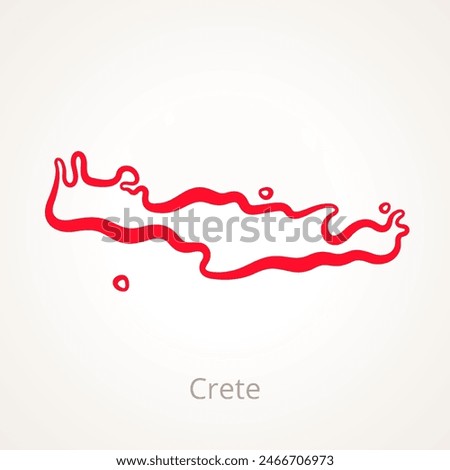 Outline map of Crete marked with red line.