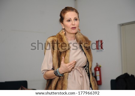 LODI, ITALY - MARCH 08: Daniela Santanche in Lodi March 08, 2013. The Italian right political party Lega Nord, meets with its voters to discuss internal problems and elect new president