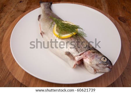 fish dinner of rainbow trout. fresh healthy meal on plate